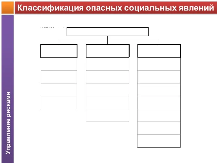 Классификация опасных социальных явлений Управление рисками