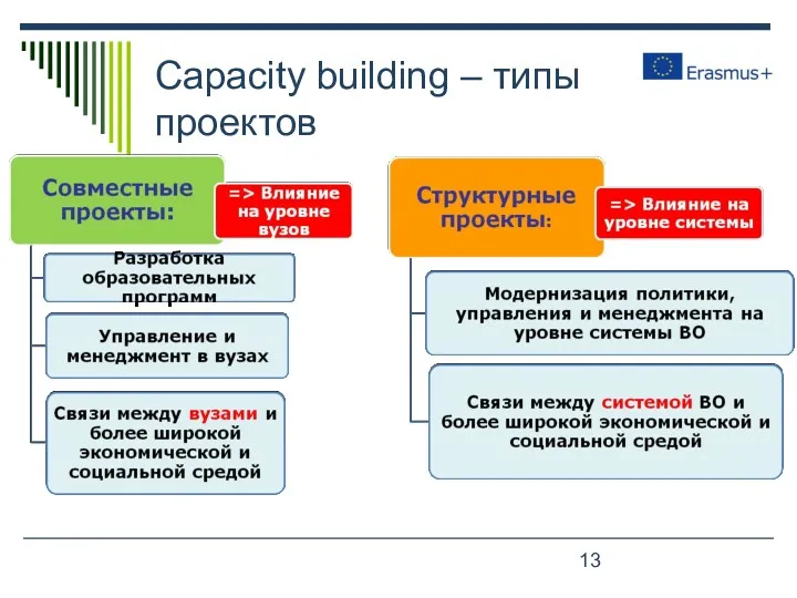 Capacity building – типы проектов