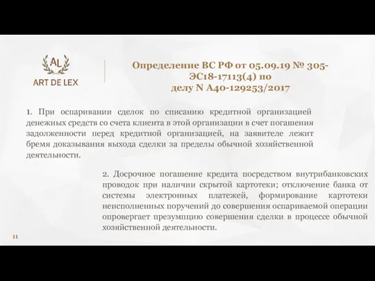 1. При оспаривании сделок по списанию кредитной организацией денежных средств