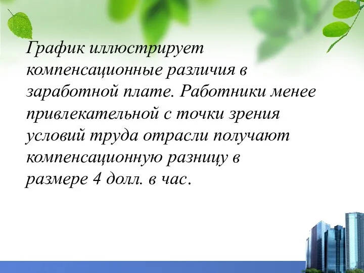 График иллюстрирует компенсационные различия в заработной плате. Работники менее привлекательной