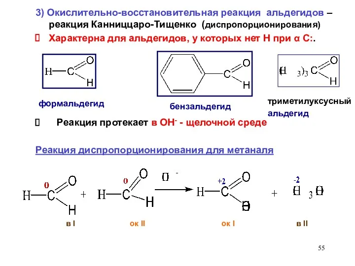 в I ок II ок I в II Реакция протекает