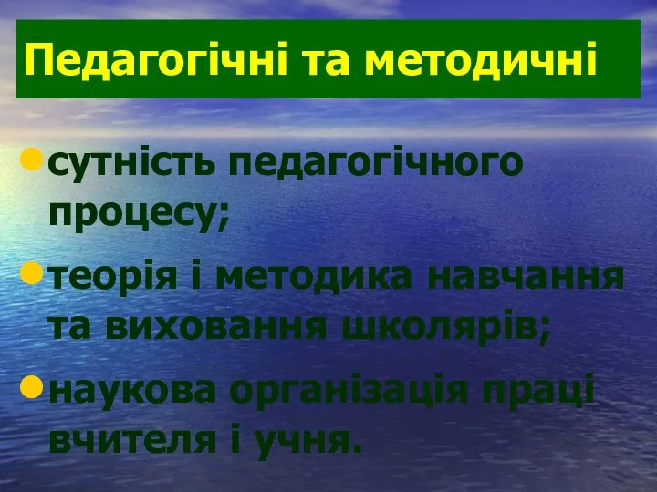 Педагогічні та методичні сутність педагогічного процесу; теорія і методика навчання