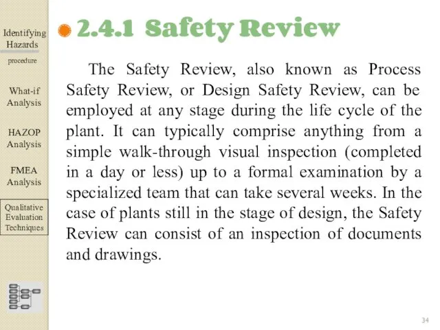 Identifying Hazards ▀▀▀▀▀▀▀▀▀▀▀▀ procedure The Safety Review, also known as