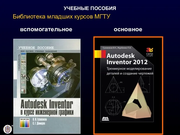 УЧЕБНЫЕ ПОСОБИЯ Библиотека младших курсов МГТУ вспомогательное основное
