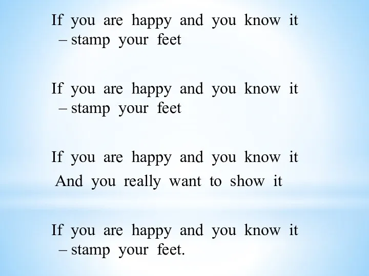 If you are happy and you know it – stamp