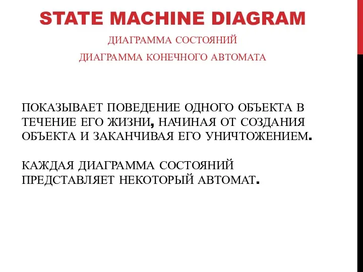 ПОКАЗЫВАЕТ ПОВЕДЕНИЕ ОДНОГО ОБЪЕКТА В ТЕЧЕНИЕ ЕГО ЖИЗНИ, НАЧИНАЯ ОТ