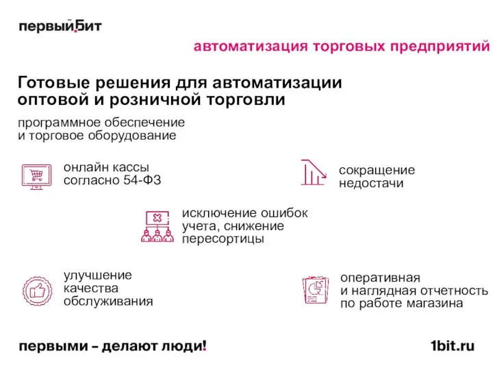 автоматизация торговых предприятий Готовые решения для автоматизации оптовой и розничной