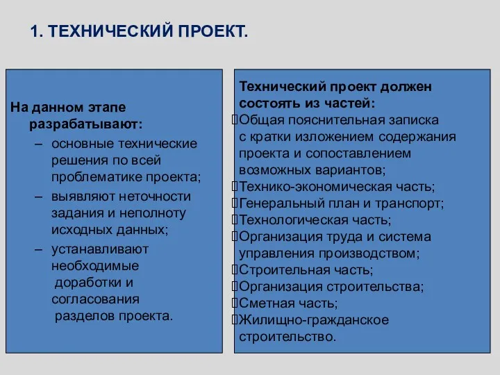 1. ТЕХНИЧЕСКИЙ ПРОЕКТ. Технический проект должен состоять из частей: Общая