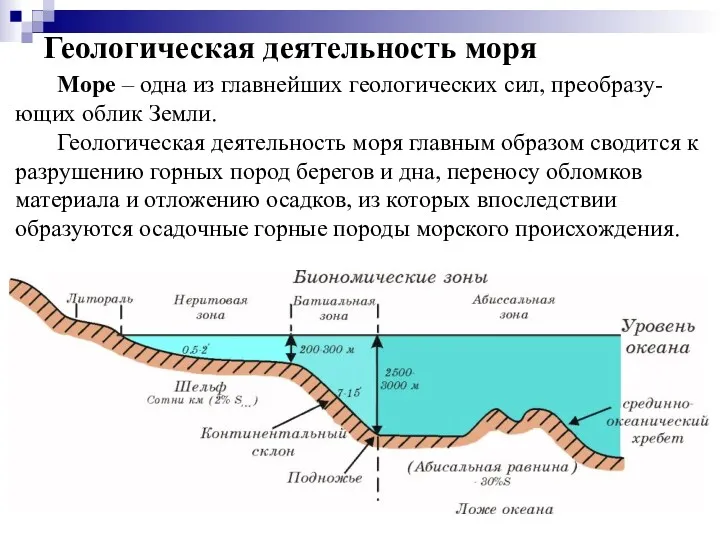 Море – одна из главнейших геологических сил, преобразу-ющих облик Земли.