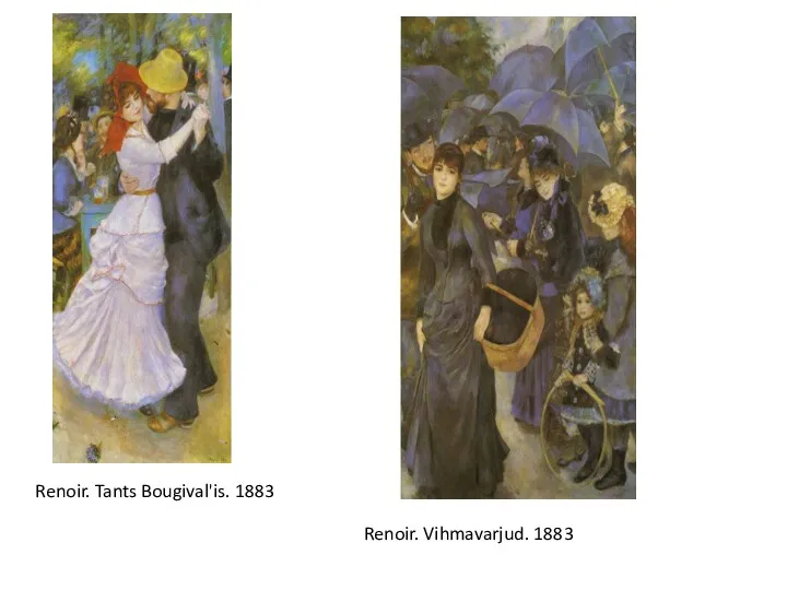 Renoir. Tants Bougival'is. 1883 Renoir. Vihmavarjud. 1883
