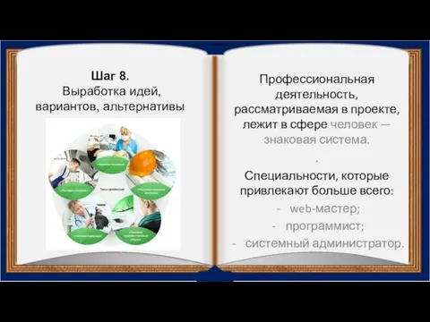 Профессиональная деятельность, рассматриваемая в проекте, лежит в сфере человек —