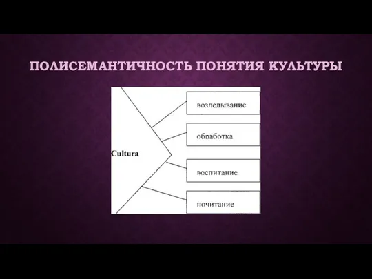 ПОЛИСЕМАНТИЧНОСТЬ ПОНЯТИЯ КУЛЬТУРЫ