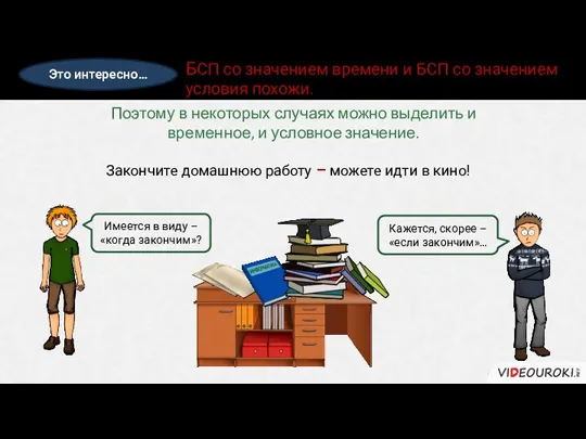 Закончите домашнюю работу – можете идти в кино! БСП со