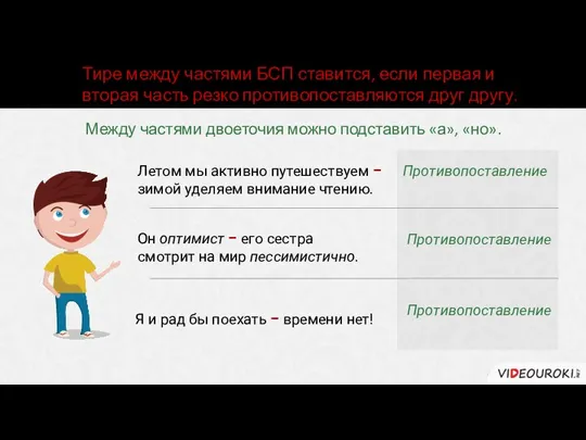 Летом мы активно путешествуем − зимой уделяем внимание чтению. Противопоставление