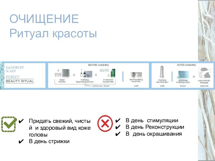 ОЧИЩЕНИЕ Ритуал красоты Придать свежий, чисты й и здоровый вид