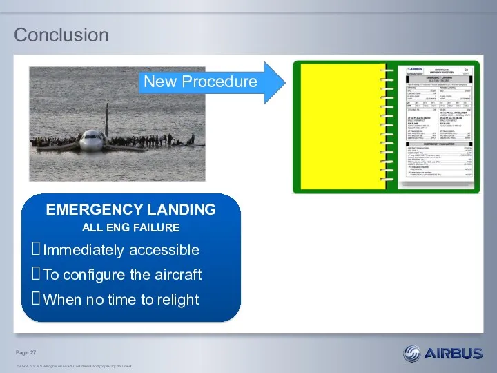 Conclusion EMERGENCY LANDING ALL ENG FAILURE Immediately accessible To configure