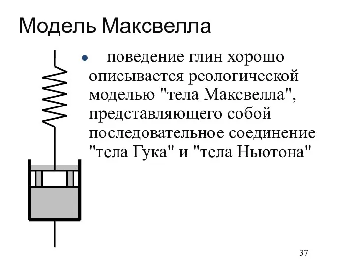 Модель Максвелла поведение глин хорошо описывается реологической моделью "тела Максвелла",