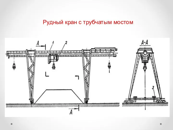 Рудный кран с трубчатым мостом