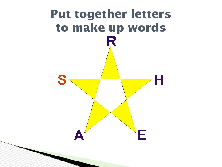 Put together letters to make up words