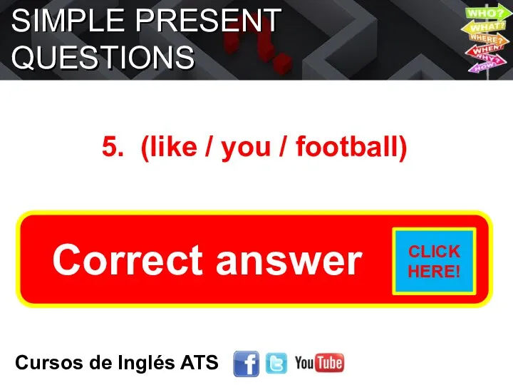 SIMPLE PRESENT QUESTIONS Cursos de Inglés ATS 5. (like /
