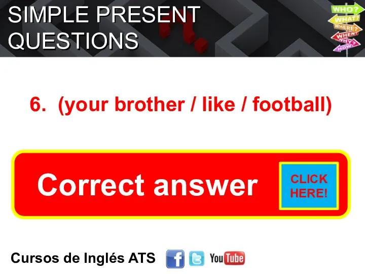 SIMPLE PRESENT QUESTIONS Cursos de Inglés ATS 6. (your brother