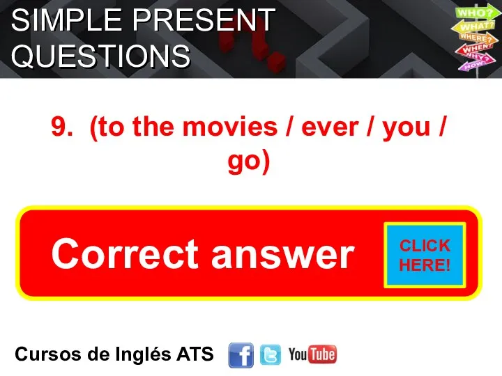 SIMPLE PRESENT QUESTIONS Cursos de Inglés ATS 9. (to the