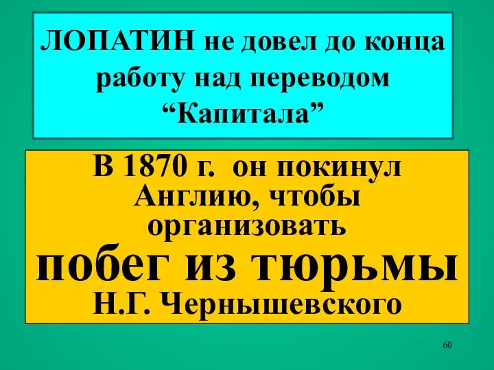 ЛОПАТИН не довел до конца работу над переводом “Капитала” В