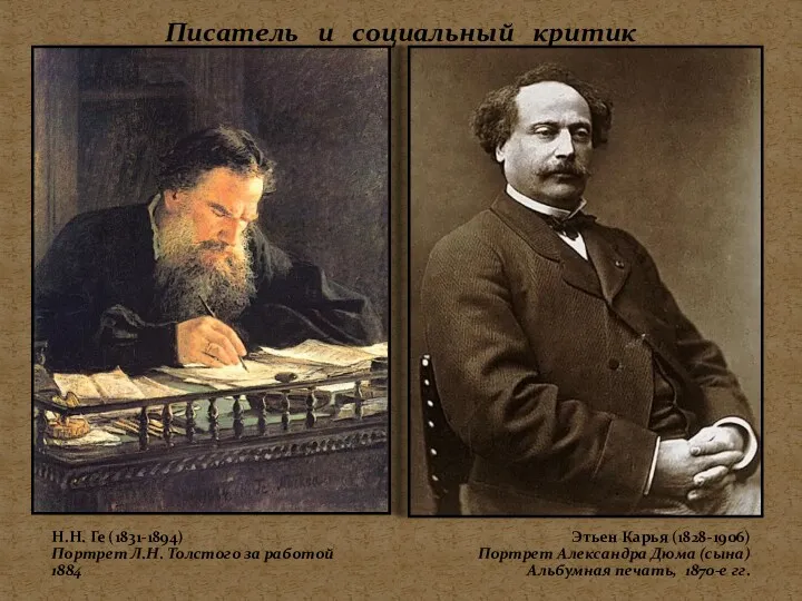 Писатель и социальный критик Н.Н. Ге (1831-1894) Портрет Л.Н. Толстого