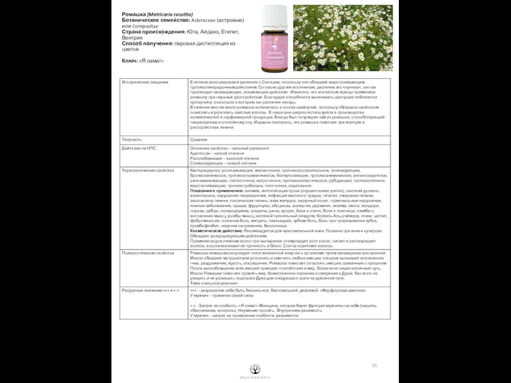 Ромашка (Matricaria recutita) Ботаническое семейство: Asteraceae (астровые) или Compositae Страна происхождения: Юта, Айдахо,