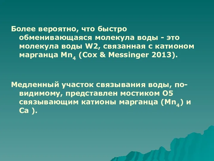 Более вероятно, что быстро обменивающаяся молекула воды - это молекула