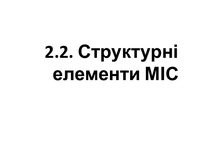 2.2. Структурні елементи МІС