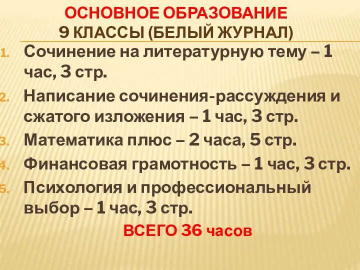 ОСНОВНОЕ ОБРАЗОВАНИЕ 9 КЛАССЫ (БЕЛЫЙ ЖУРНАЛ) Сочинение на литературную тему