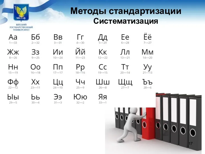 Методы стандартизации Систематизация