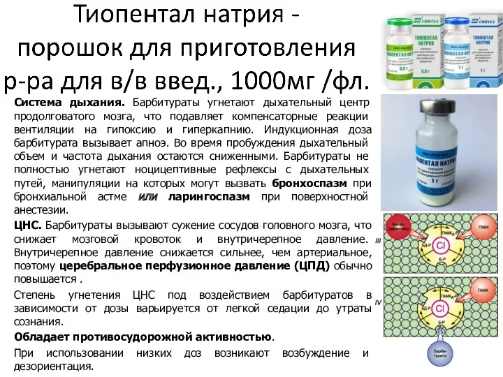 Система дыхания. Барбитураты угнетают дыхательный центр продолговатого мозга, что подав­ляет