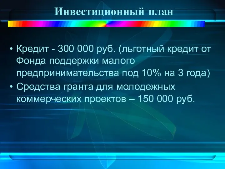 Кредит - 300 000 руб. (льготный кредит от Фонда поддержки