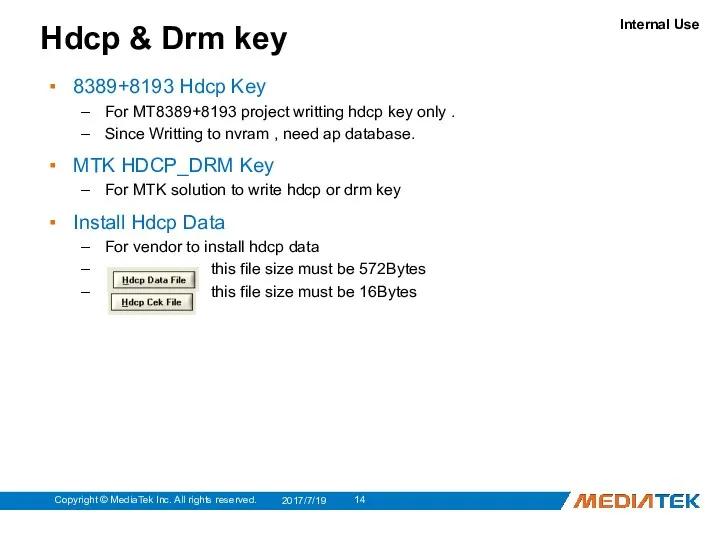 Hdcp & Drm key 8389+8193 Hdcp Key For MT8389+8193 project