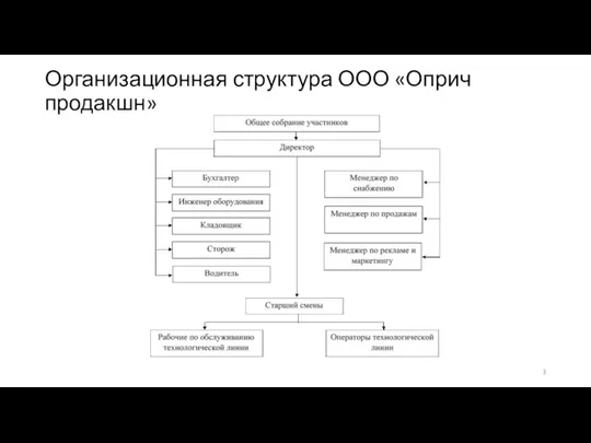 Организационная структура ООО «Оприч продакшн»