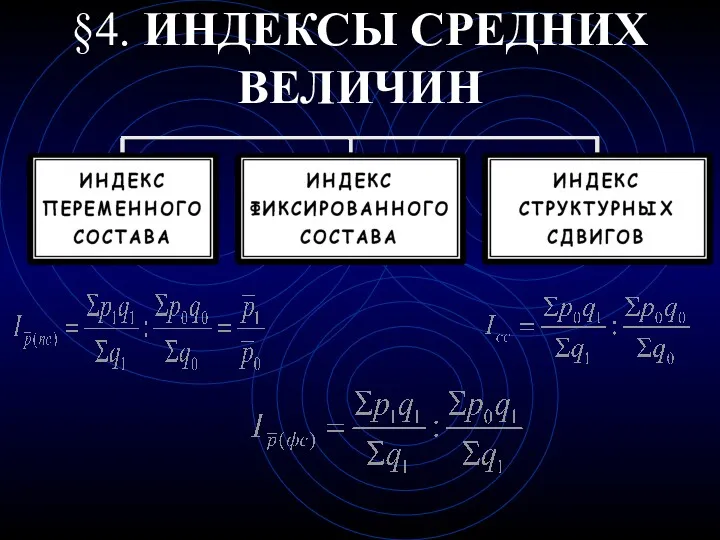 §4. ИНДЕКСЫ СРЕДНИХ ВЕЛИЧИН