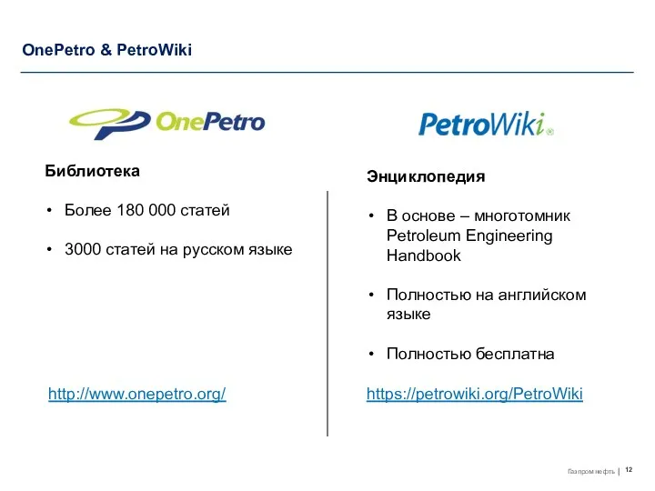 OnePetro & PetroWiki Библиотека Более 180 000 статей 3000 статей