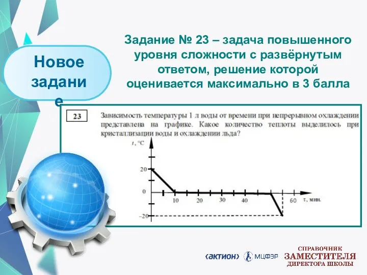 Новое задание Задание № 23 – задача повышенного уровня сложности