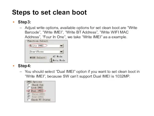 Steps to set clean boot Step3: Adjust write options, available