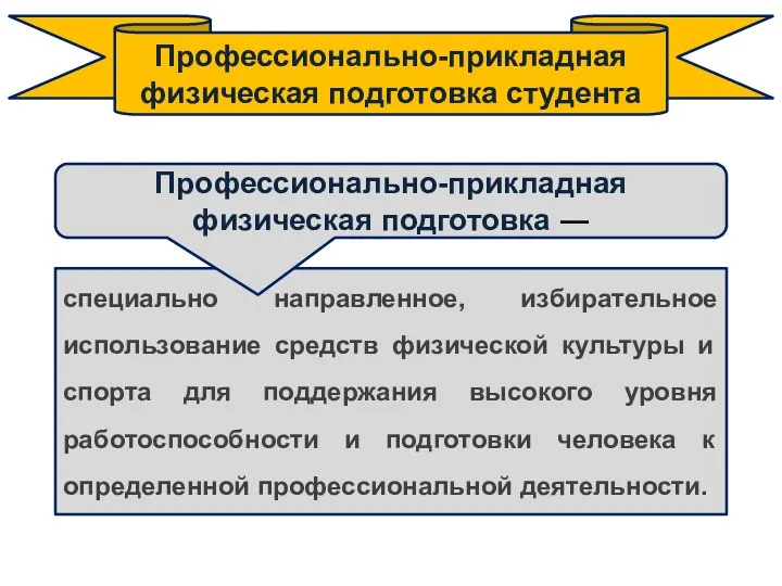 Профессионально-прикладная физическая подготовка студента специально направленное, избирательное использование средств физической