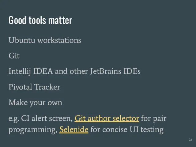 Good tools matter Ubuntu workstations Git Intellij IDEA and other