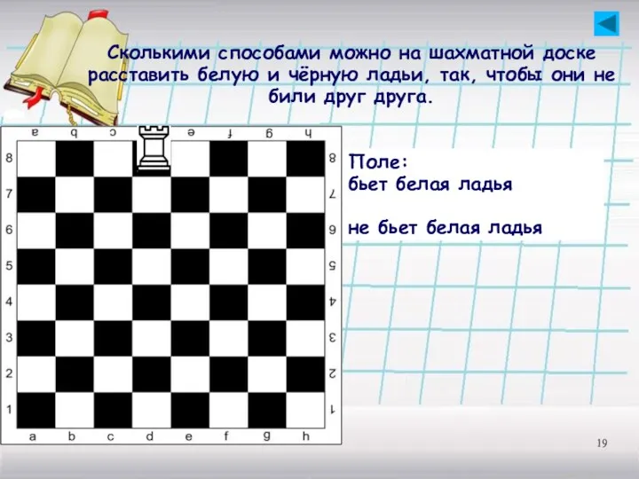 Сколькими способами можно на шахматной доске расставить белую и чёрную