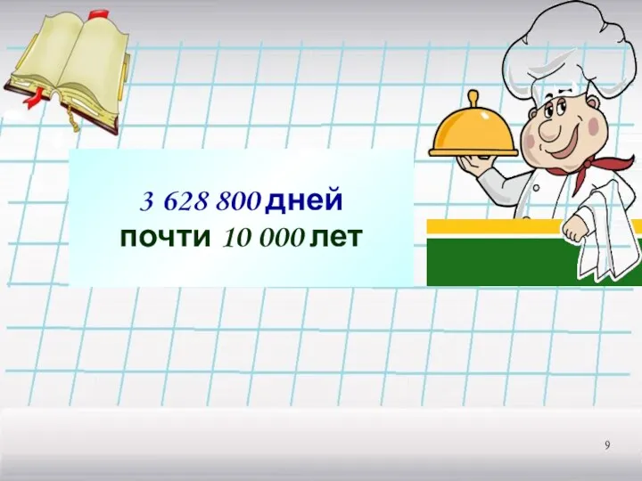 3 628 800 дней почти 10 000 лет