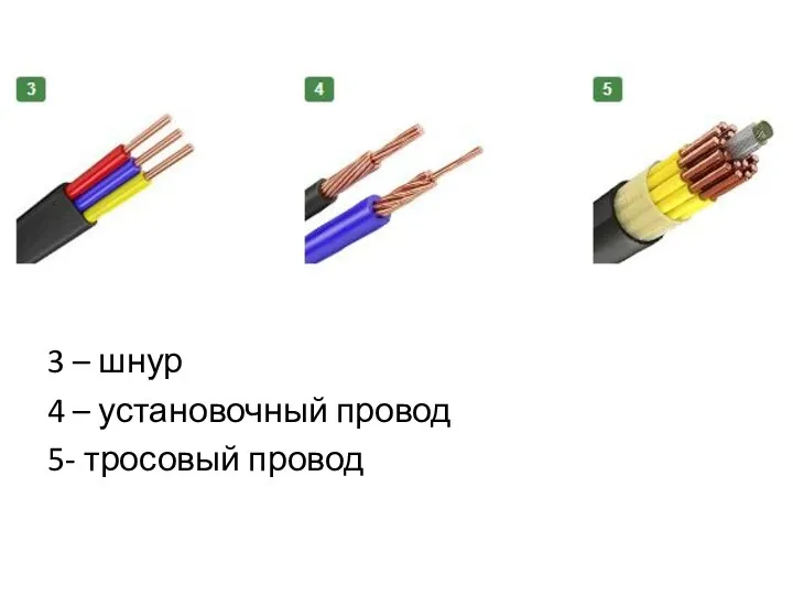 3 – шнур 4 – установочный провод 5- тросовый провод