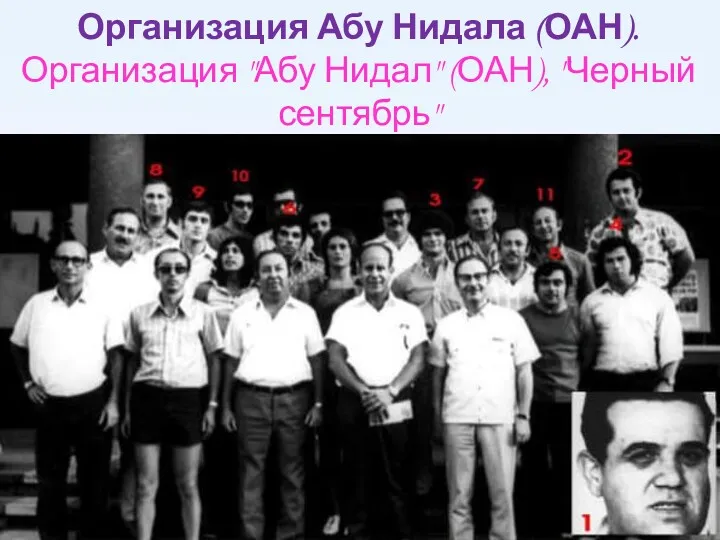 Организация Абу Нидала (ОАН). Организация "Абу Нидал" (ОАН), "Черный сентябрь"