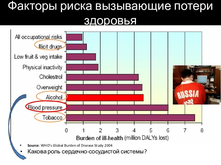 Факторы риска вызывающие потери здоровья Source: WHO's Global Burden of