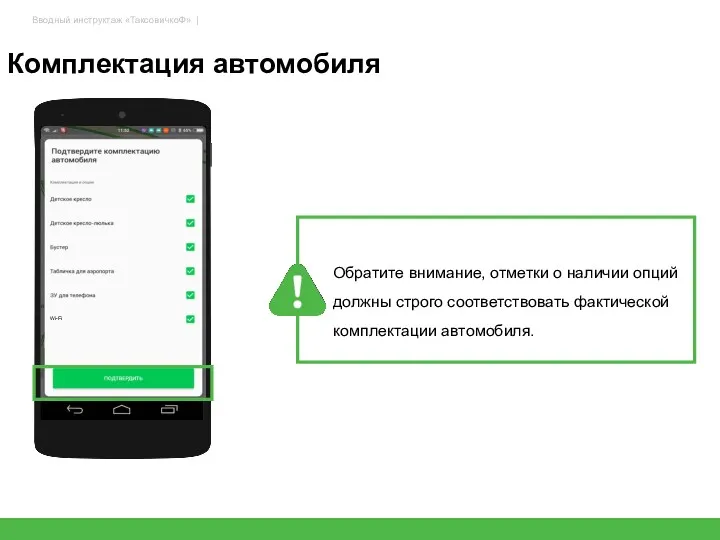 Комплектация автомобиля Обратите внимание, отметки о наличии опций должны строго соответствовать фактической комплектации автомобиля. Wi-Fi