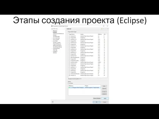 Этапы создания проекта (Eclipse)